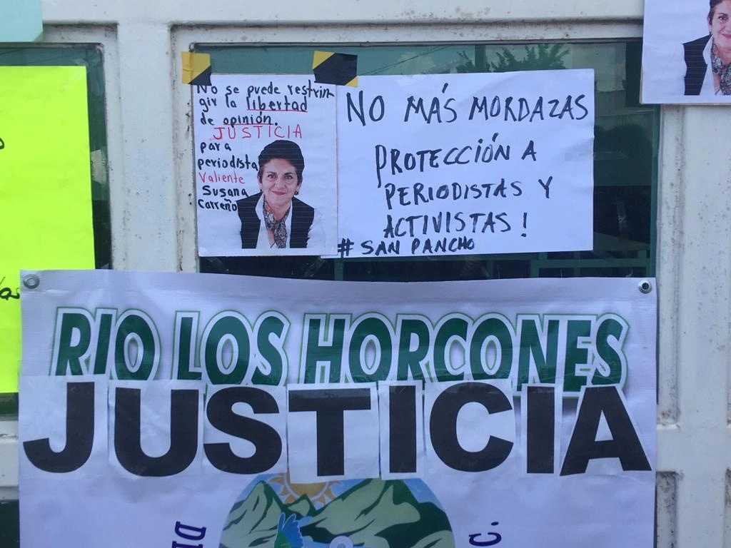 Periodistas exigen justicia por el ataque contra la comunicadora Susana Carreño, ocurrido en Puerto Vallarta, Jalisco. Foto Javier Santos / Archivo 