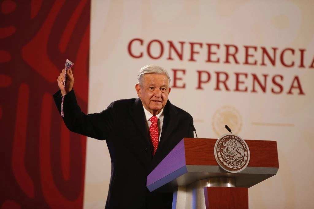 El presidente Andrés Manuel López Obrador durante su conferencia matutina en Palacio Nacional, el 9 de diciembre de 2022. Foto José Antonio López