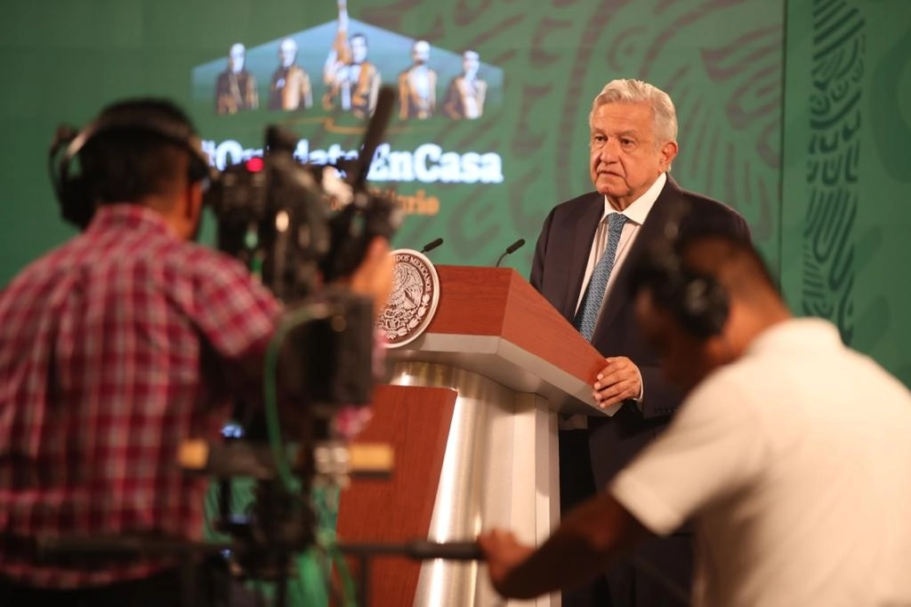 El presidente Andrés Manuel López Obrador durante la conferencia de prensa matutina en Palacio Nacional. Foto José Antonio López