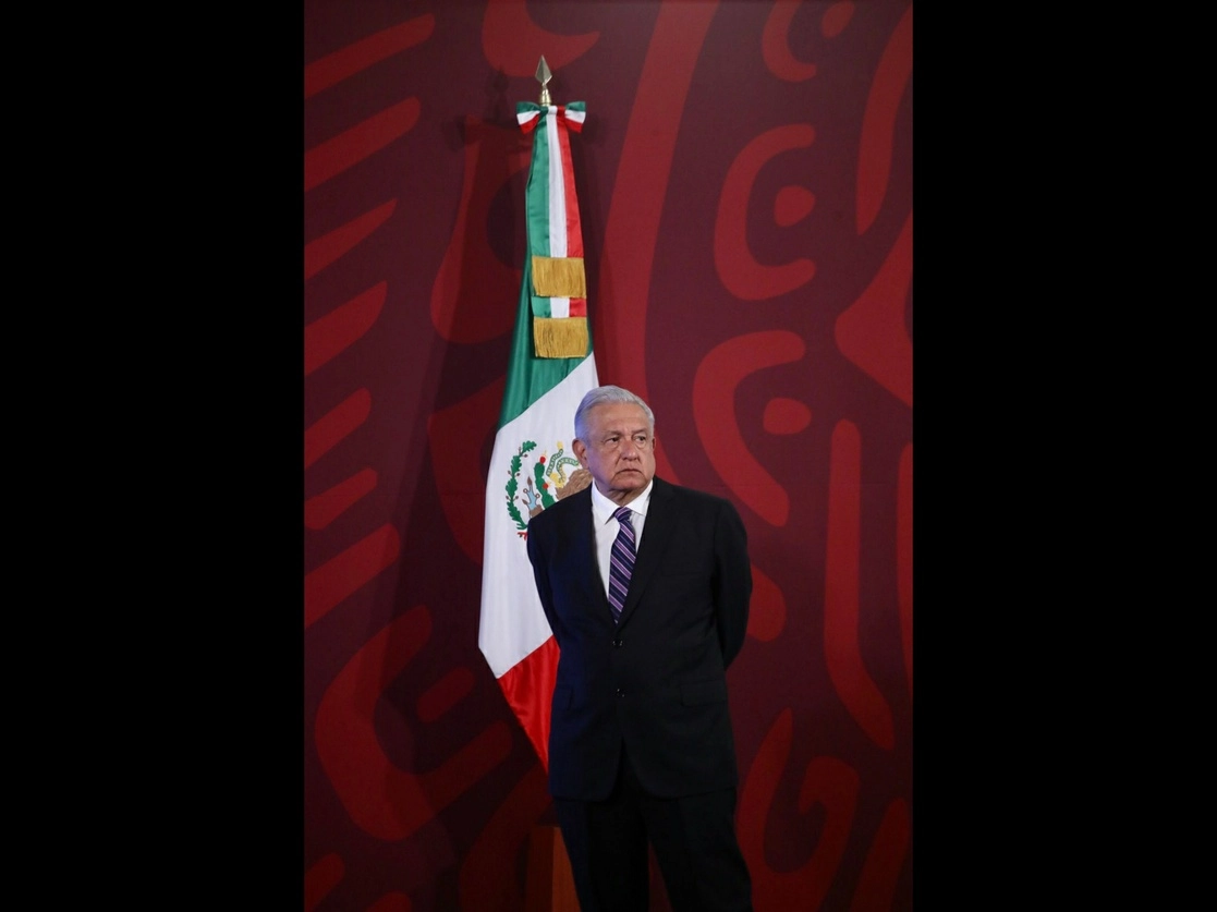 El presidente Andrés Manuel López Obrador durante su conferencia matutina en Palacio Nacional, en la Ciudad de México, el 11 de abril de 2022. Foto Luis Castillo