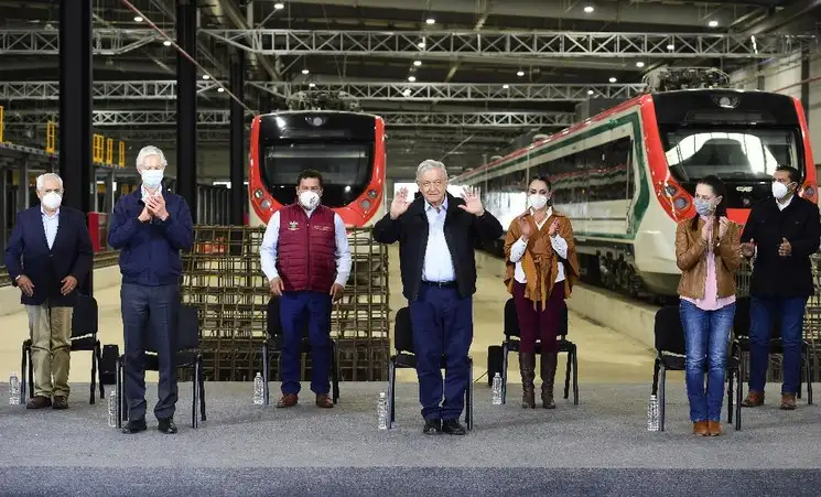Supervisión del Tren interurbano México - Toluca. Foto Presidencia