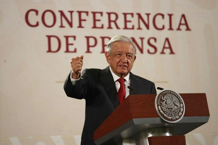 El presidente de México, Andrés Manuel López Obrador, durante su conferencia matutina en Palacio Nacional, en la Ciudad de México, el 6 de septiembre de 2023. Foto Yazmín Ortega Cortés

