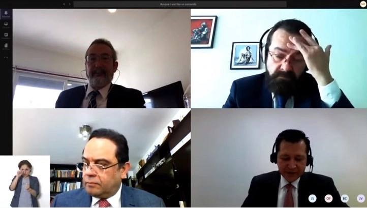 Este miércoles por vez primera el Inai sesionó de forma virtual. Imagen tomada de la transmisión en directo vía YouTube 
