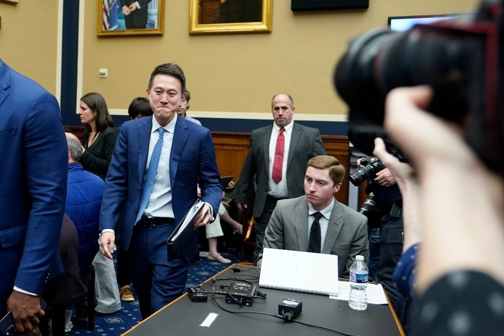 El Congreso de Estados Unidos inició este jueves una audiencia con el director ejecutivo de TikTok, Shou Zi Chew. Foto Ap 
