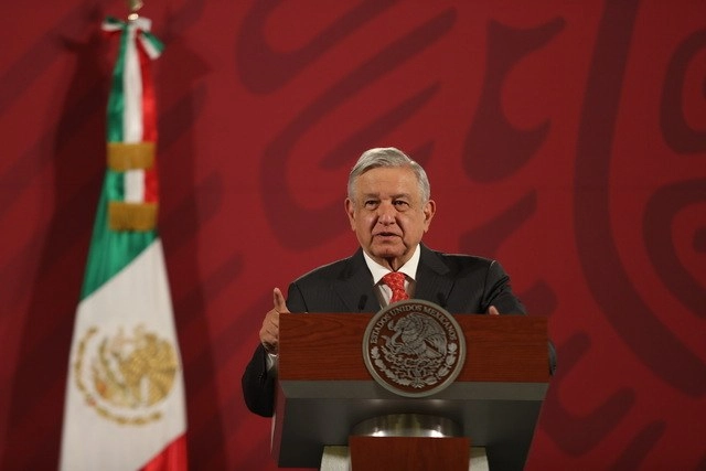 El presidente Andrés Manuel López Obrador durante conferencia de prensa el pasado 24 de abril de 2020. Foto Yazmín Ortega