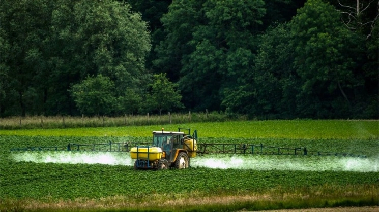 Aplicación de pesticidas en una explotación agrícola. Foto Afp / archivo