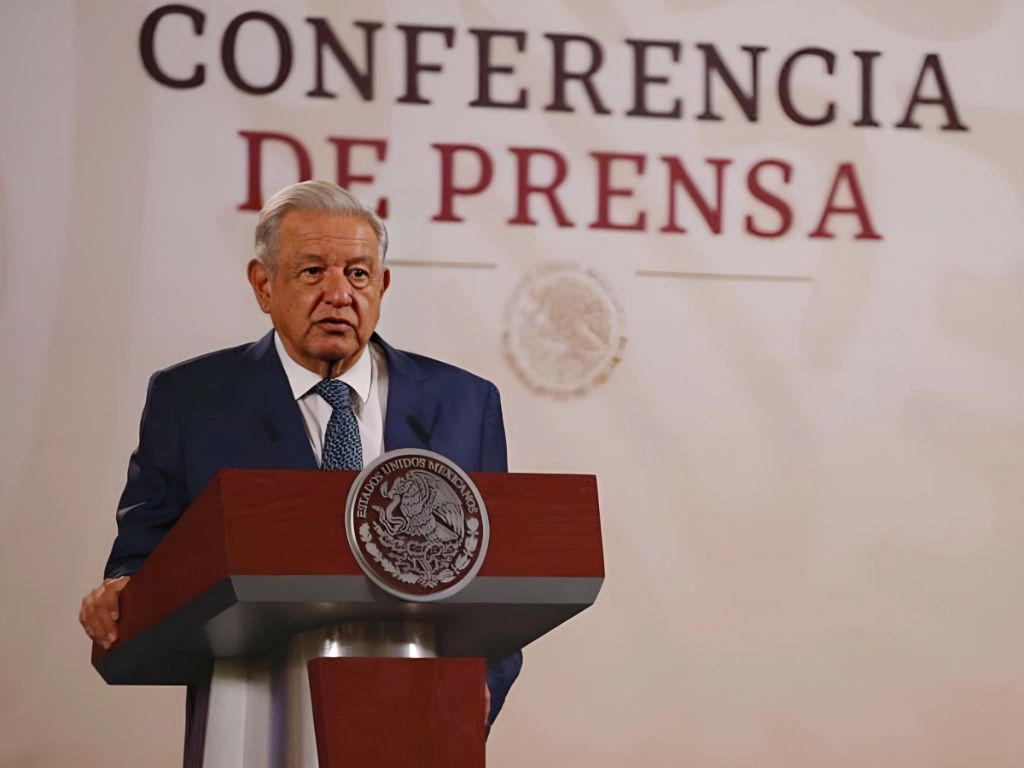 El presidente de México Andrés Manuel López Obrador, durante su conferencia matutina en Palacio Nacional, en la Ciudad de México, el 4 de enero de 2023. Foto José Antonio López