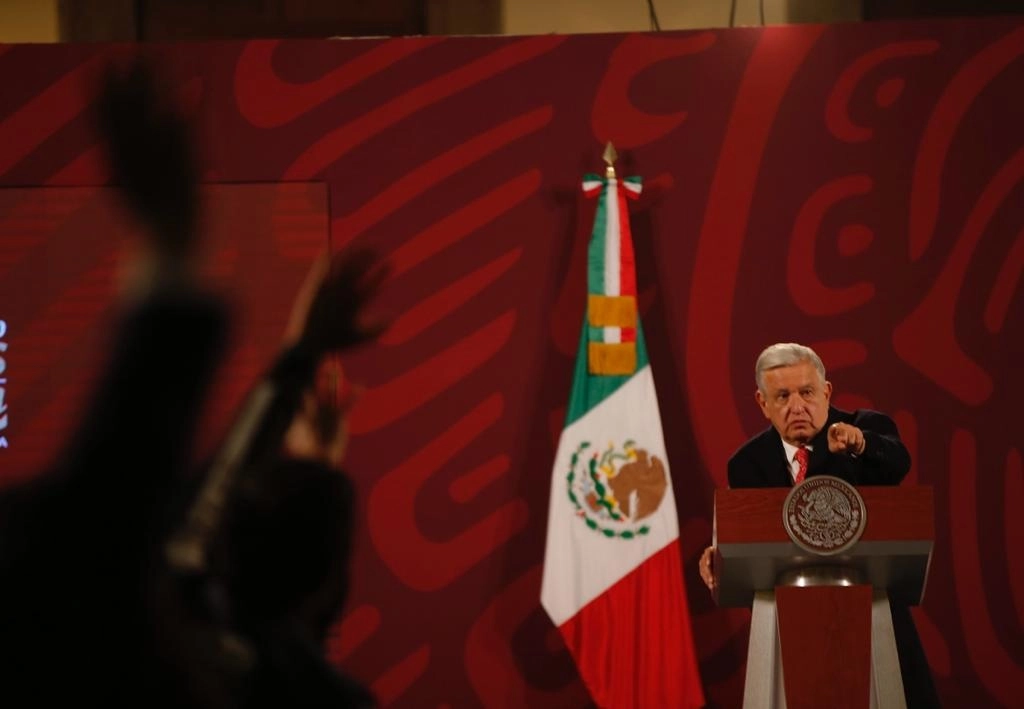 El presidente Andrés Manuel López Obrador durante su conferencia matutina en Palacio Nacional, el 9 de diciembre de 2022. Foto José Antonio López