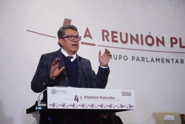 El senador Ricardo Monreal durante la Cuarta Reunión Plenaria del Grupo Parlamentario de Morena. Foto Cristina Rodríguez