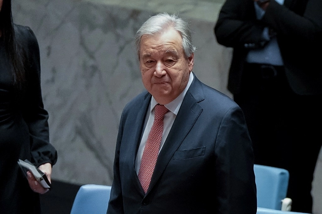 Antonio Guterres, secretario general de la ONU en la sede la organización previo al Consejo de Seguridad, el 18 de febrero de 2025. Foto Ap