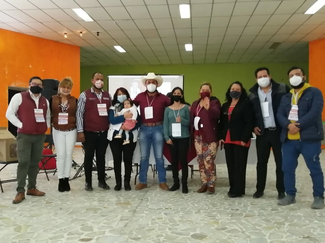 Nueva dirigencia de Morena en Hidalgo. Foto Juan Ricardo Montoya