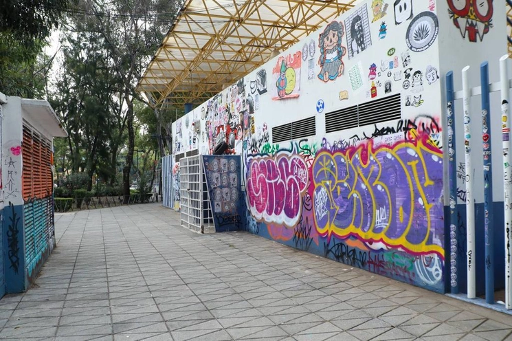Instalaciones del Jardín de las Artes Gráficas vandalizadas. Foto Alcaldía Cuauhtémoc