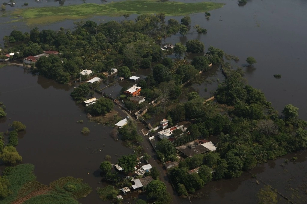 Zonas inundadas de Villahermosa y Cuitlahuac, Tacotalpa. Foto Cuartoscuro 