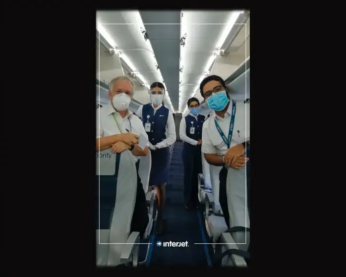Interjet informó que la empresa cumple con las medidas de sanidad internacional de la Organización Mundial de la Salud y de la Secretaría de Salud federal. Foto cortesía para ‘La Jornada’