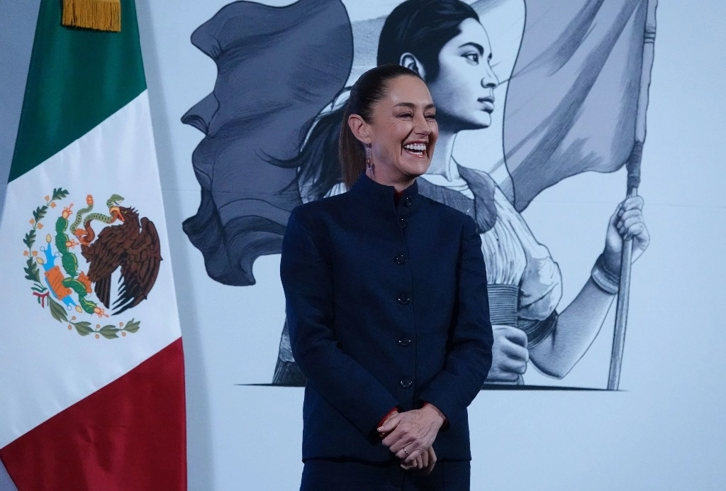 Claudia Sheinbaum, presidenta de México, durante la conferencia “Mañanera del Pueblo” desde Palacio Nacional, el 3 de enero de 2025. Foto Cuartoscuro