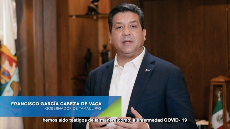 En un mensaje el gobernador de Tamaulipas, Francisco García Cabeza de Vaca, solicitó al gobierno federal que considere eliminar el cobro de energía eléctrica, cuando menos del bimestre de abril y mayo. Foto cortesía del gobierno estatal