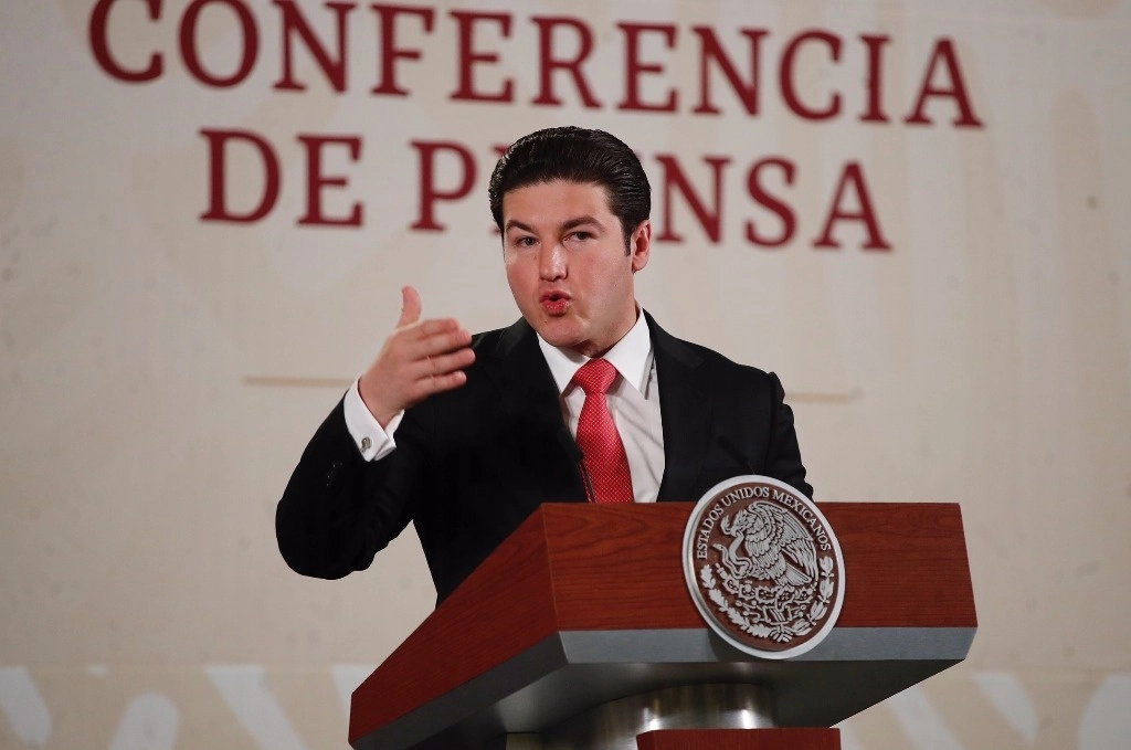 El gobernador de Nuevo León, Samuel García, en Palacio Nacional. Foto Cristina Rodíguez / Archivo