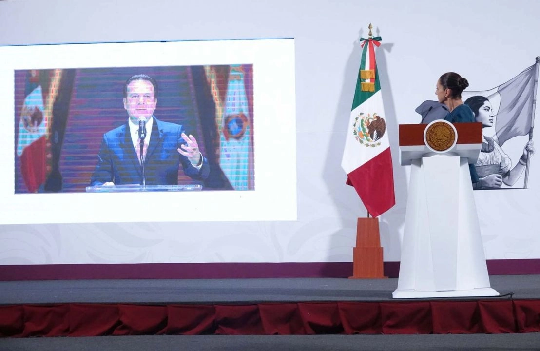 Esteban Villegas Villareal, gobernador de Durango, sostuvo ayer jueves un enlace en vivo durante la conferencia de la presidenta Claudia Sheinbaum realizada en Palacio Nacional.
