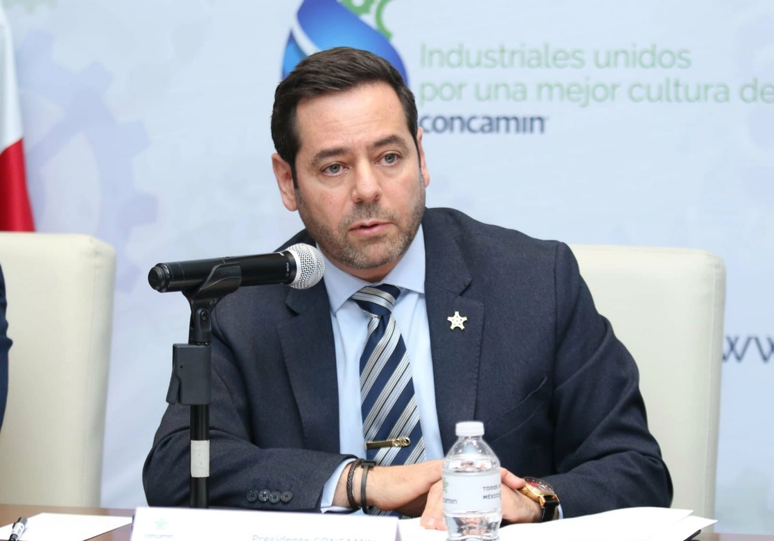 El presidente de la Confederación de Cámaras Industriales (Concamin), José Antonio Abugaber Andonie,el 30 de agosto de 2022. Foto tomada del Twitter de @CONCAMIN