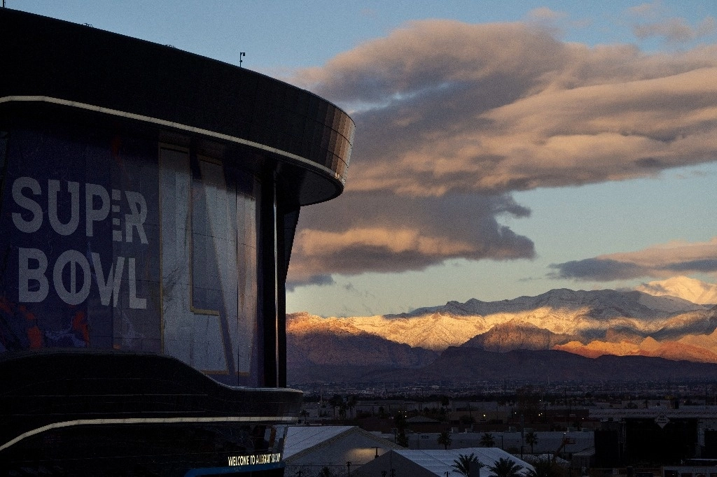 El Allegiant Stadium, previo a la final de la NFL que enfrenta a los Jefes de Kansas City y los 49ers de San Francisco. La imagen, del 10 de febrero de 2024. Foto Ap