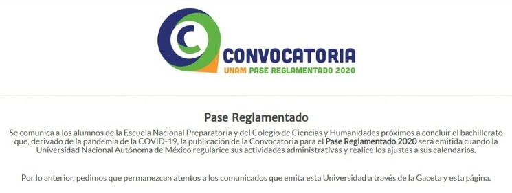 Imagen tomada del sitio https://www.dgae.unam.mx/Pase2020/aviso.html
