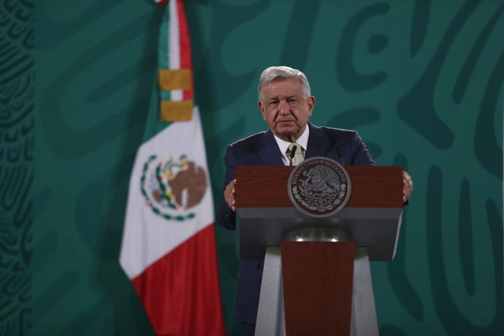 El Presidente Andrés Manuel López Obrador, durante su conferencia matutina en Palacio Nacional, en la Ciudad de México, el 11 de mayo de 2021. Foto Yazmín Ortega Cortés
