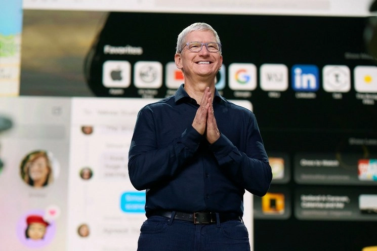 CEO Tim Cook pronuncia el discurso de apertura de la Conferencia Mundial de Desarrolladores de Apple 2020. Foto Ap