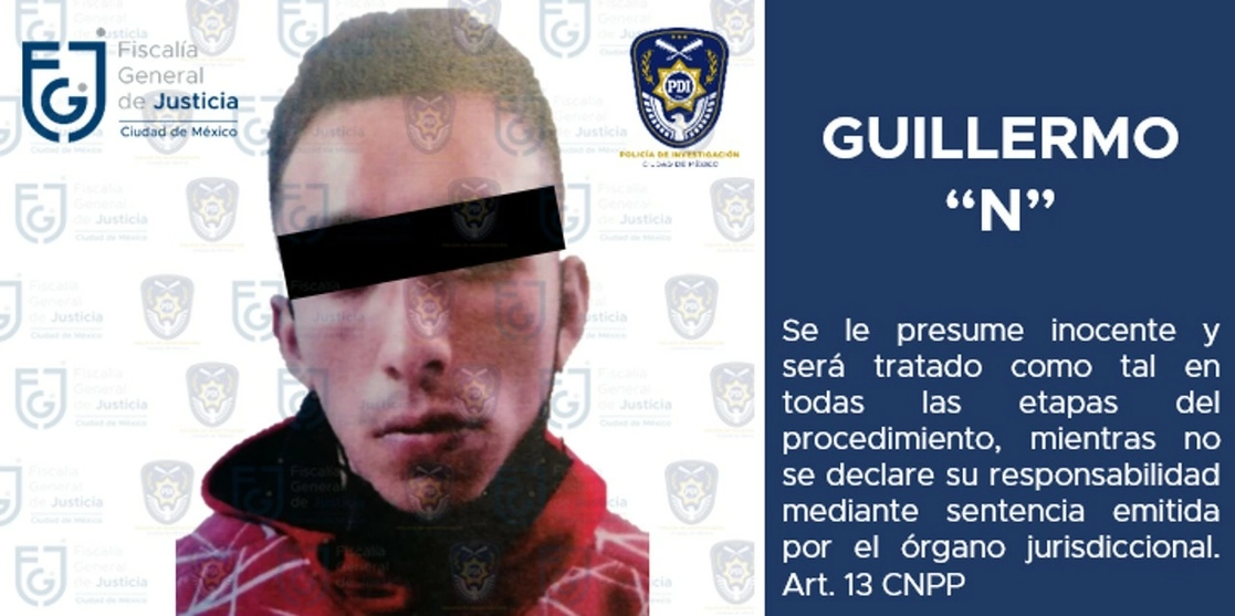 Se ejecutó una orden de aprehensión contra Guillermo “N”, quien se encuentra preso, por su presunta participación en el delito de homicidio calificado contra un elemento de la Guardia Nacional. Foto cortesía de la FGJ-CDMX