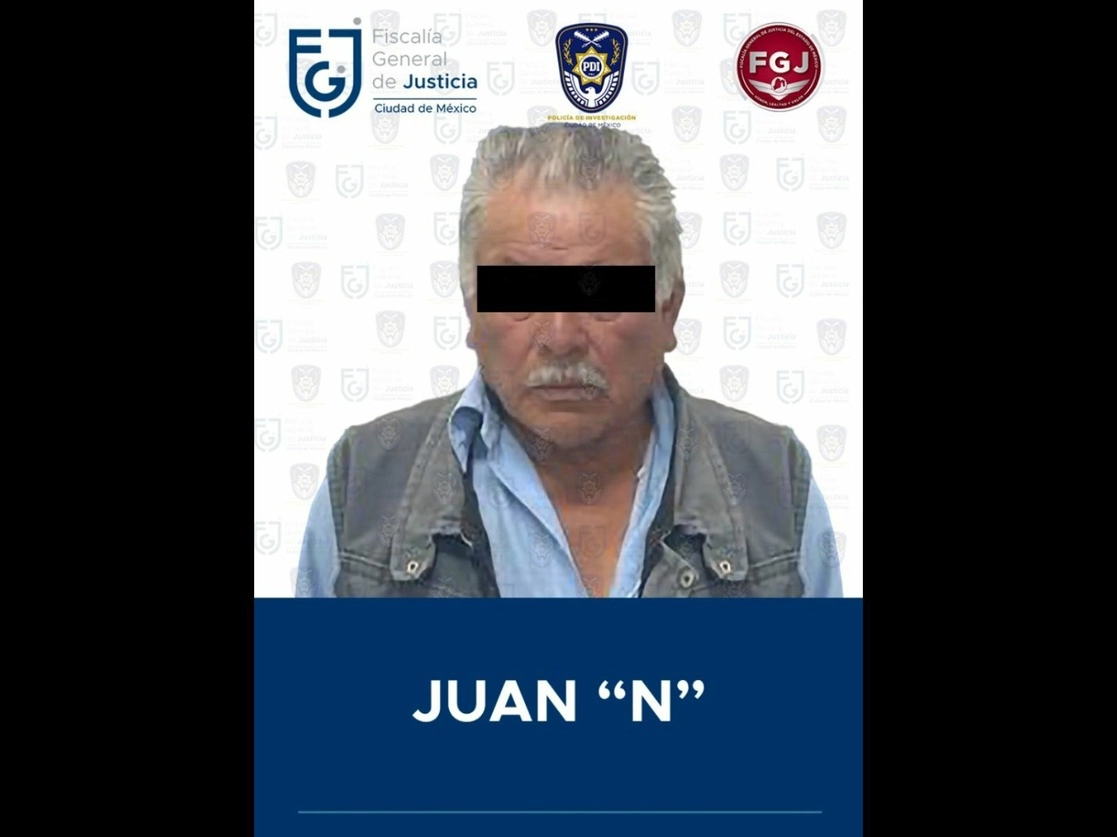 Juan Cirino N, fue trasladado al Reclusorio Preventivo Varonil Oriente, donde quedó a disposición del juez de control que lo requirió. Foto cortesía FGJ-CDMX

 