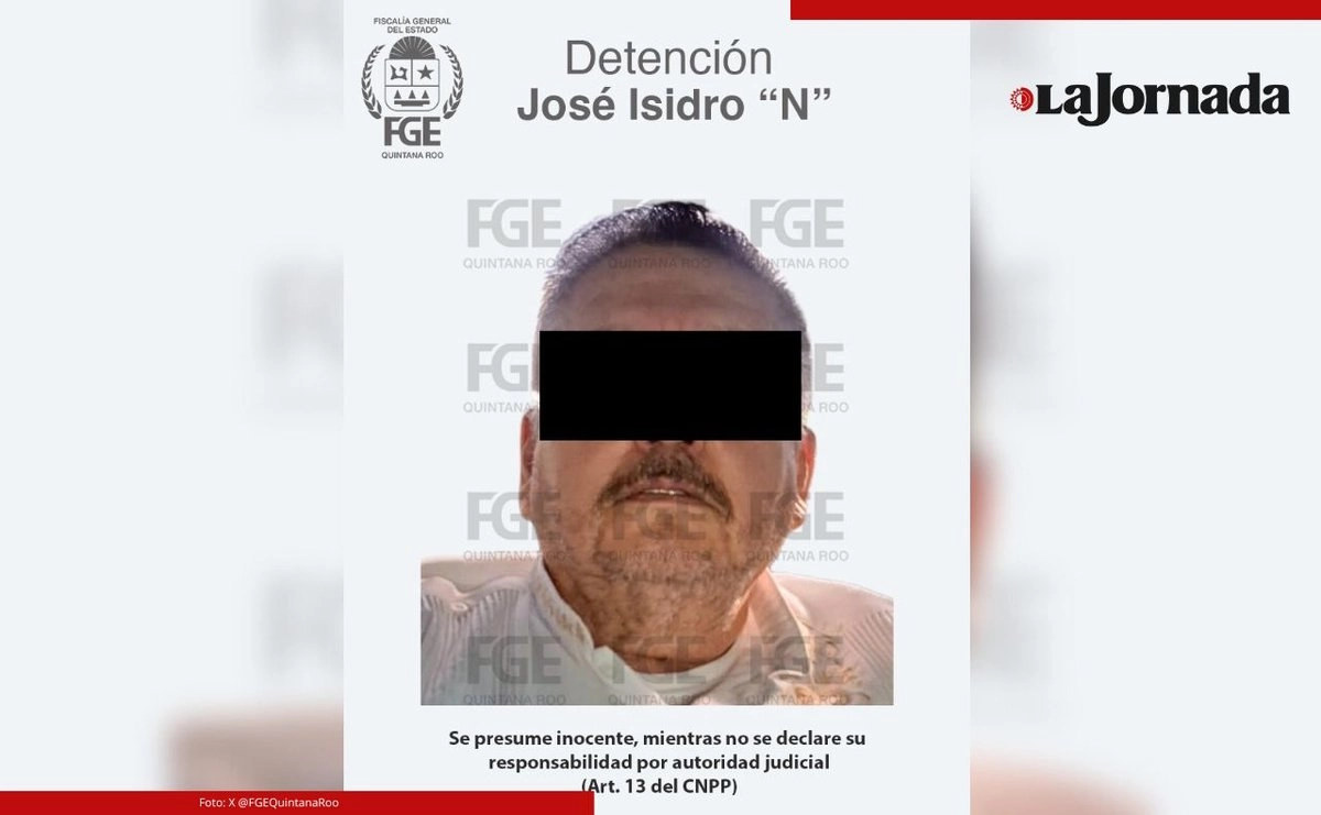 José Isidro “N” acudió a los juzgados para atender una diligencia sobre las imputaciones en su contra por el homicidio de un ex trabajador cetemista, pero en los mismos juzgados fue capturado por policías ministeriales. Imagen tomada de @FGEQuintanaRoo