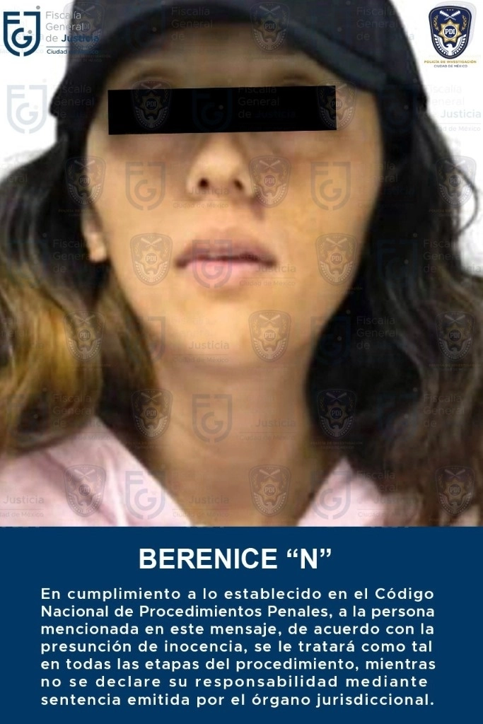 La mujer permanecerá en prisión hasta que se cierre la investigación. Foto de la Fiscalía de la CDMX