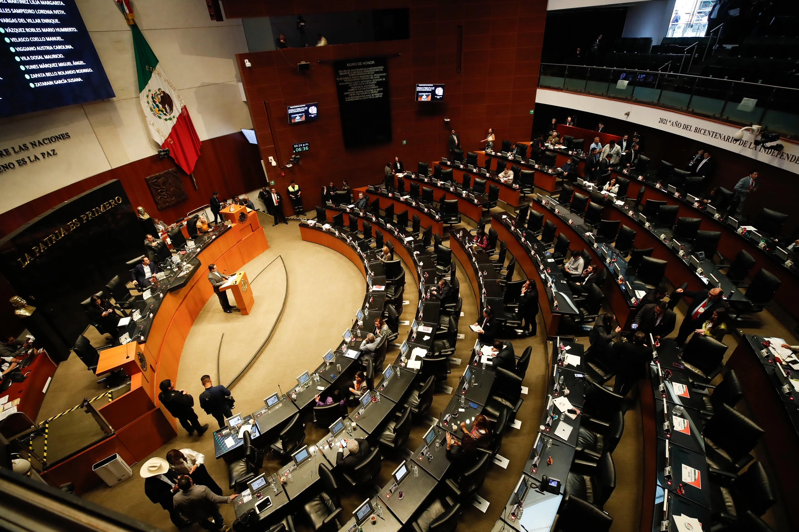 Sala de sesiones del Senado de la República. Foto 