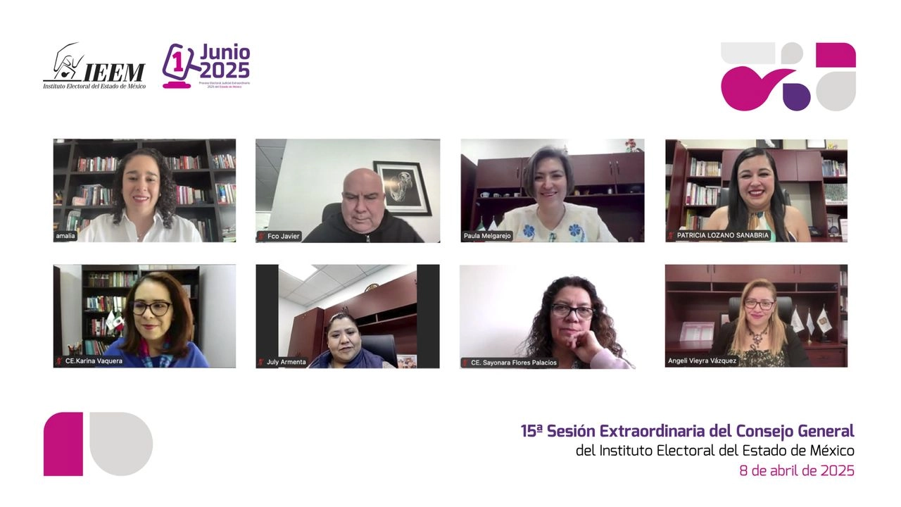 Sesión extraordinaria del IEEM donde se aprobaron los topes de campaña para los candidatos en la elección judicial del 1 de junio de 2025. Foto