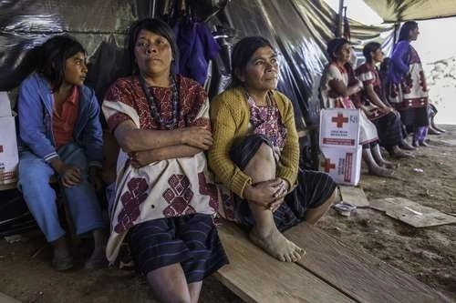 Desplazadas de de Chalchihuitán, Chiapas. Foto Moysés Zúñiga / Archivo