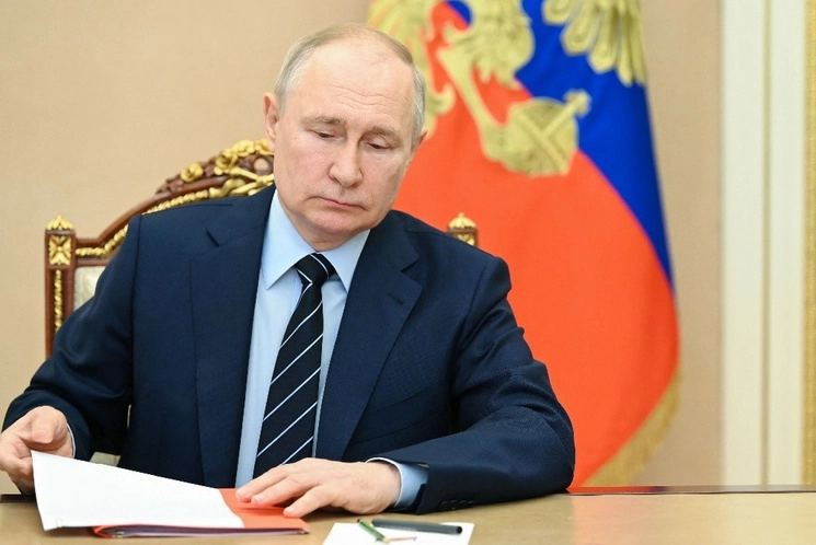 El presidente ruso Vladimir Putin, en Moscú, el 14 de julio de 2023. Foto Afp 