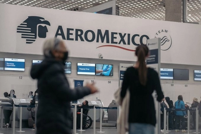 Módulo de Aeroméxico en el AICM. Foto de su twitter