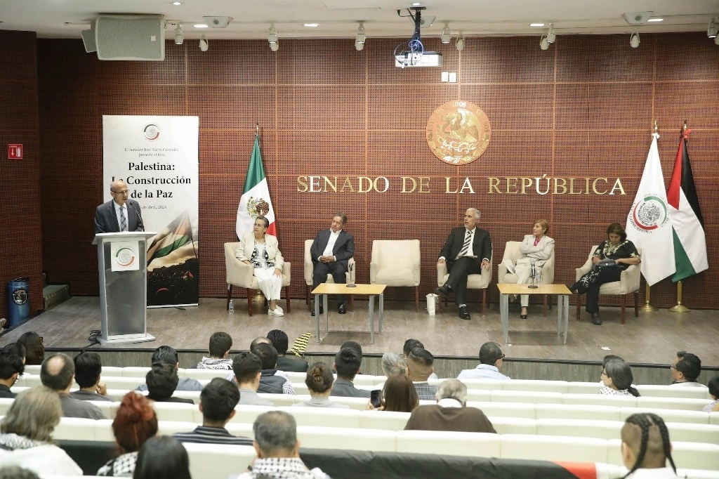 Se realizó en el Senado el foro “Palestina: la construcción de la paz”. Foto tomada de la cuenta de X @senadomexicano