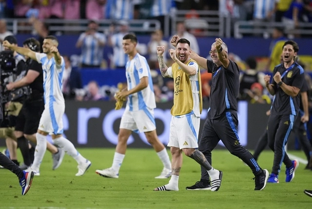 La selección argentina celebró su  segunda corona de la Copa América. Foto Ap