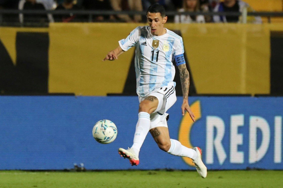 El argentino Ángel Di María anotó el gol de la vitoria ante Uruguay al minuto siete de juego. Foto Afp