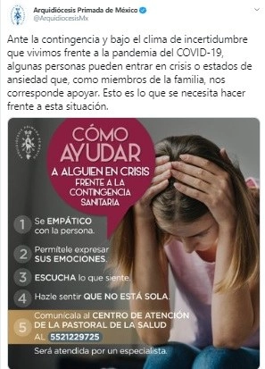 Imagen tomada de @ArquidiocesisMx