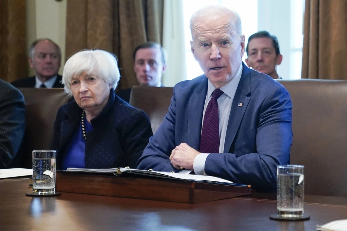 El Presidente, Joe Biden y la Secretaría del Tesoro, Janet Yellen. Foto Ap