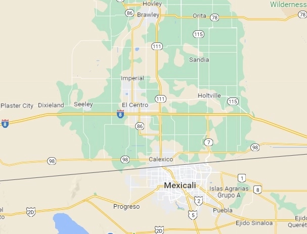 Los 4 cubanos detenidos fueron llevados al centro de atención de la Patrulla Fronteriza en El Centro, California. Foto Google Maps