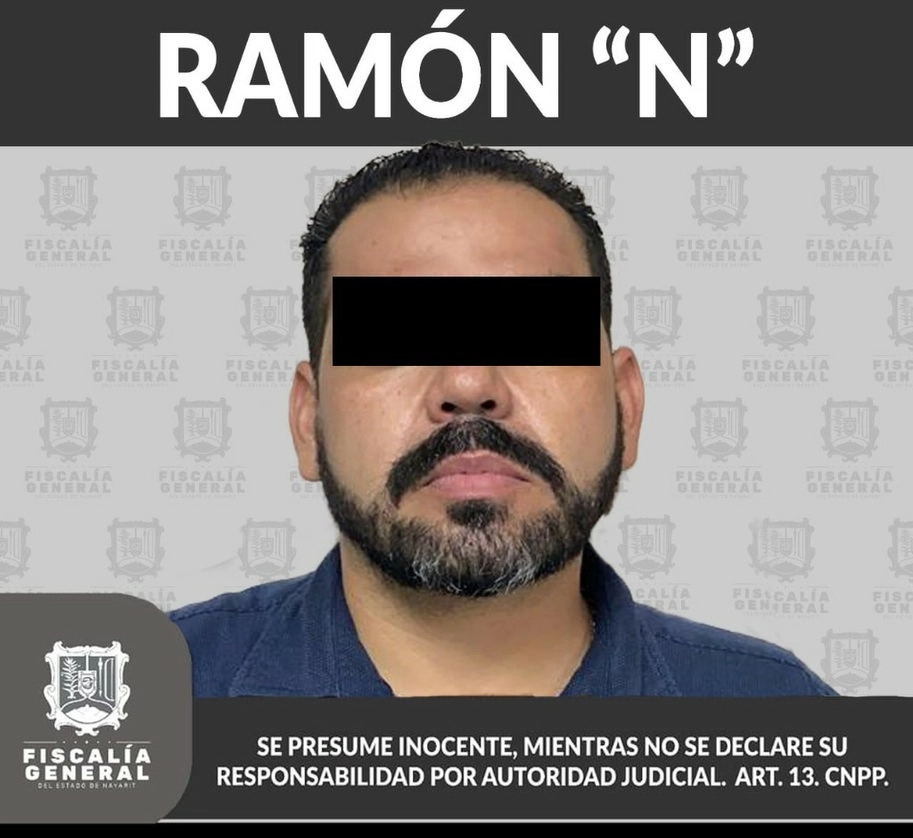 Ramón N quedó a disposición del Juez de Control de Primera  Instancia del Sistema Penal Acusatorio y Oral con sede en Tepic. Foto cortesía FGE