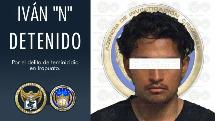 El feminicida fue identificado como Iván y será puesto a disposición de un Juez de Control. Foto cortesía FGE