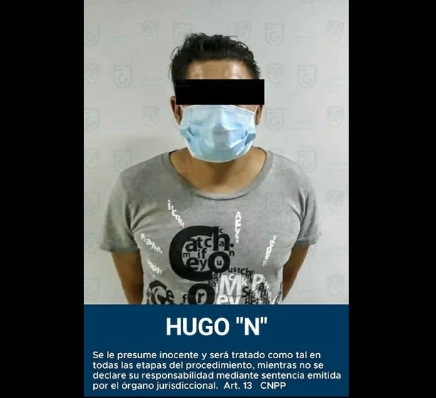 Elementos de la Policía de Investigación cumplimentaron una orden de aprehensión contra Hugo Fernando Lejía Hinojosa, por su probable participación en los delitos de homicidio calificado contra un estudiante de la UNAM. Foto cortesía de la FGJ-CDMX