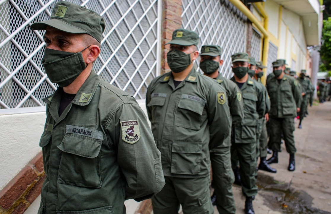 Miembros del Ejército de Nicaragua, en Managua, el 24 de julio pasado. Foto Afp 