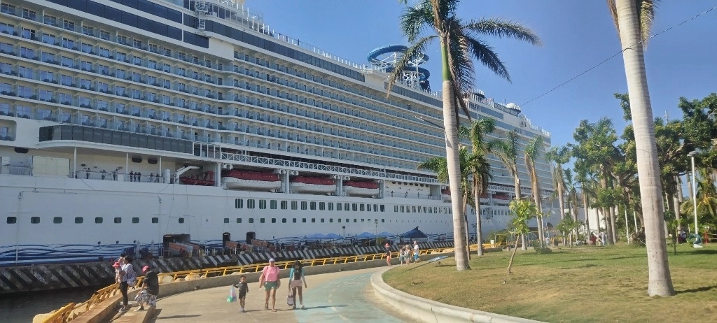 Este es el segundo crucero que ancla en Acapulco tras el paso del huracán 'Otis' el 25 de octubre de 2023. La imagen, en el puerto de la ciudad guerrense, el 5 de febrero de 2024. Foto Héctor Briseño