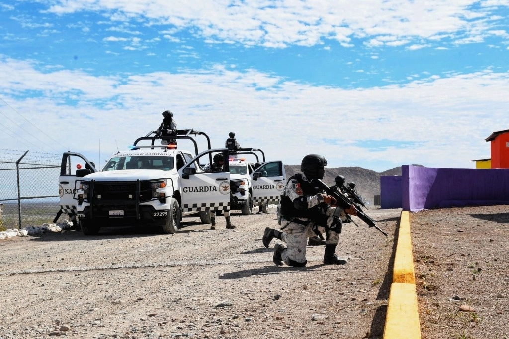Elementos de la Guardia Nacional durante operaciones de ejercicio. Foto Tomada de X @GN_MEXICO_