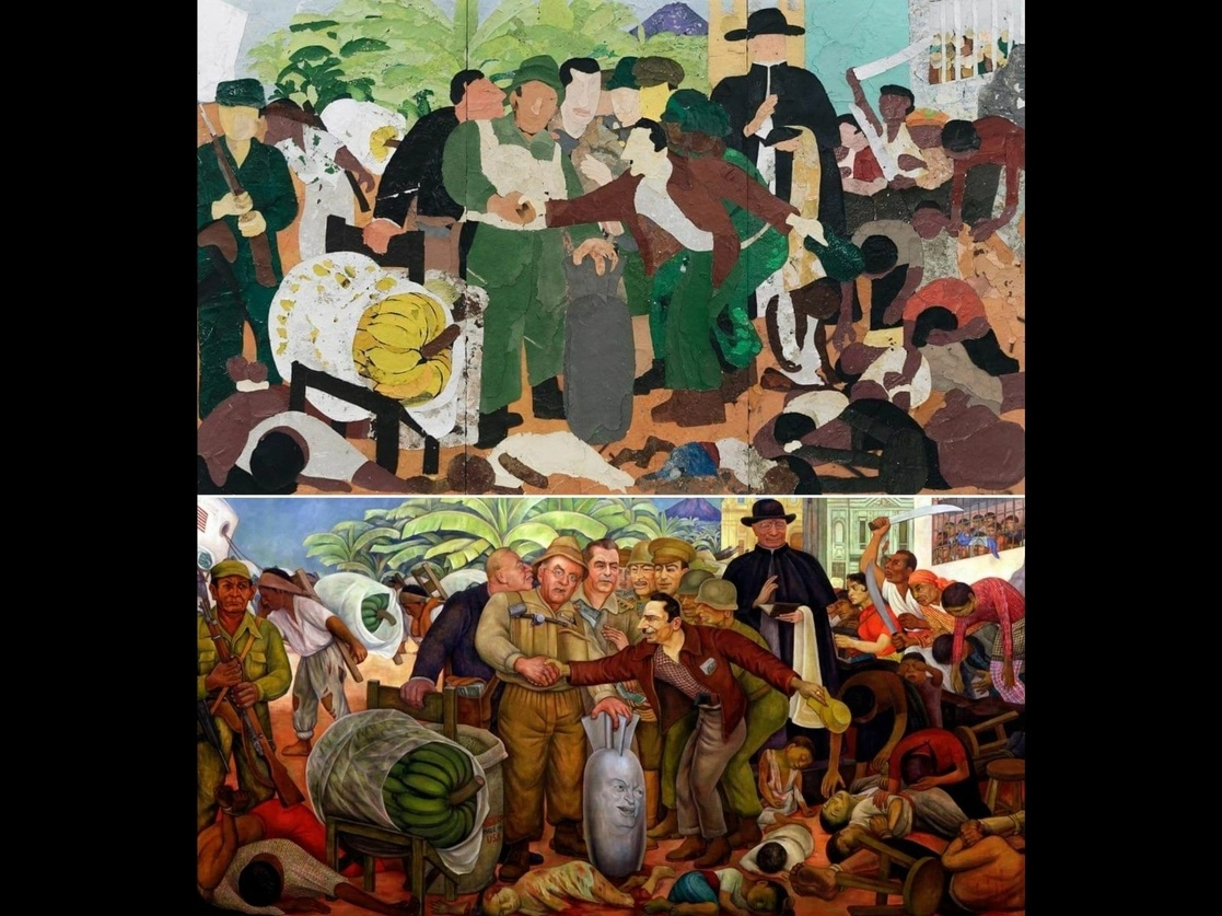 Recrear la obra de Diego Rivera es traerla de vuelta con su mensaje más que con su materialidad física, señala el guatemalteco Franco Arocha. Foto cortesía de la Galería Enrique Guerrero