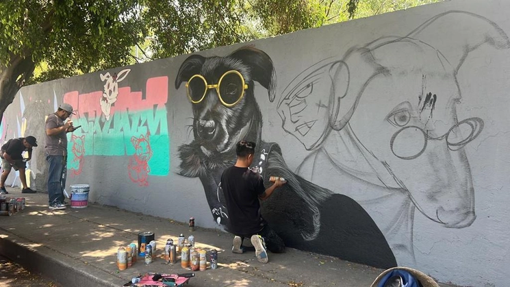 Se reunió a grafiteros e ilustradores que elaboraron una serie de murales al interior y exterior del parque Xochinahuac con mensajes visuales en pro de los animales. Foto cortesía de la alcaldía Azcapotzalco